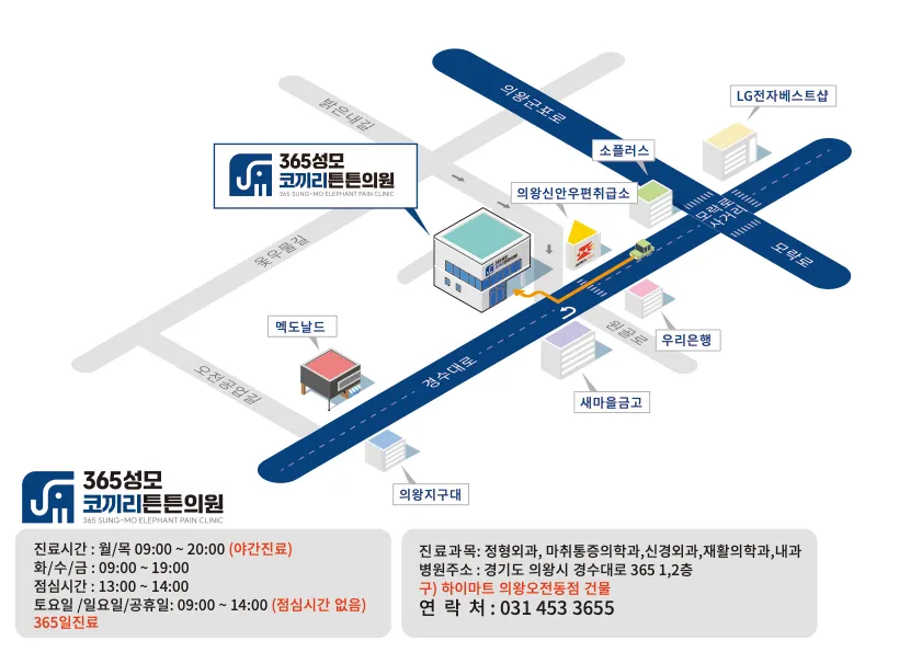 365성모코끼리튼튼의원 오시는 길 지도